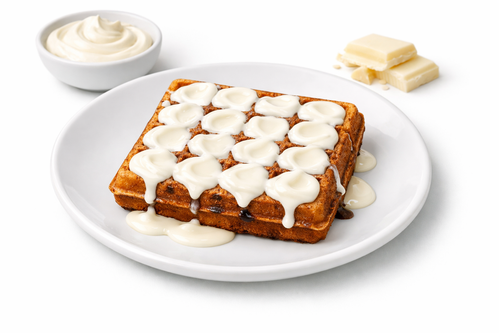 White creamy waffle